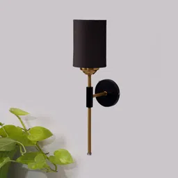 new era Antique Gold Wall Lamp with Black cotton shade image 2