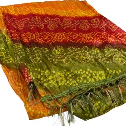 ashoka traders Silk Blend Printed Multicolor Women Dupatta image 2