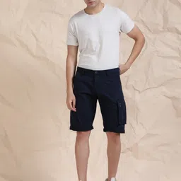 beevee Solid Men Dark Blue Casual Shorts image 5