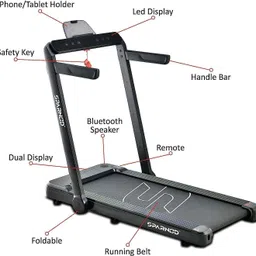 sparnod fitness STH-3060 (4 HP Peak) Slim Foldable 2 in 1 Walking Pad & Treadmill for Home use Treadmill image 3