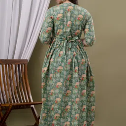 cotton mulmul store Women Gown Multicolor Midi/Calf Length Dress image 2