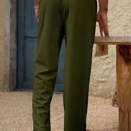 torus Men Regular Fit Green Polyester Trousers image 2