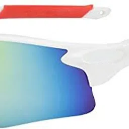 White & Red Sports Googles Mirrored UV Protection For Boys-image-23
