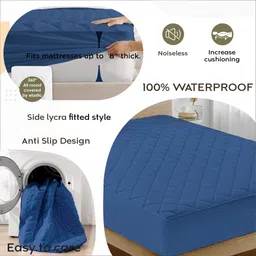 ayka Double Size Fitted Cotton Waterproof, Breathable, Stretchable Mattress Cover image 4
