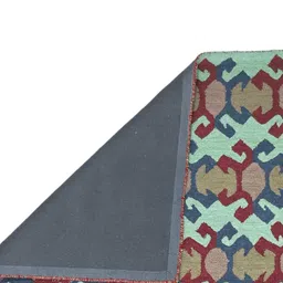 art india Blue Geometrical Wool and Cotton 5 x 8 Feet Hand tufted Carpet image 4