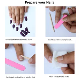 BEROMT 12 Pcs Long-Lasting Premium Matte Salon Finish Press On Nails - Shade 485 image 3