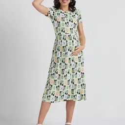 True Shape Floral Print Maternity A-Line Midi Dress image 1