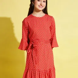 Stylo Bug Girls Floral Printed Pure Cotton Fit & Flare Dress-picture-21