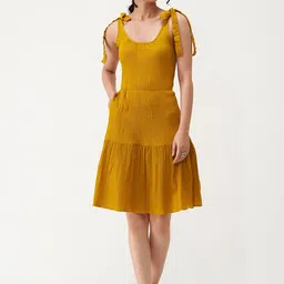 AASK Crepe Sleeveless Knee Length Fit & Flare Dress image 1