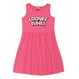 Looney Tunes by Wear Your Mind Girls Pink Printed A-Line Dress-image-81