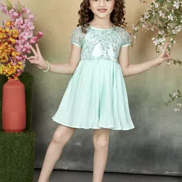 Lil Peacock Girls Round Neck A-Line Dress-picture-47