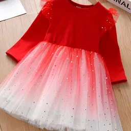 StyleCast Red Round Neck Cotton Fit & Flare Dress-image-66