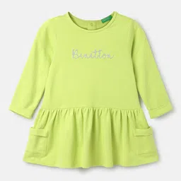 United Colors of Benetton Girls Brand Logo Printed Cotton Drop Waist Dress-image-55