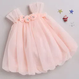 MANY FROCKS & Girls Square Neck Net A-Line Dress-picture-34