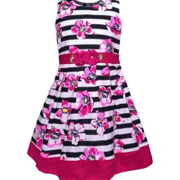 Wish Karo Pink & Black Floral Dress-image-94