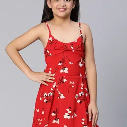 Oxolloxo Red Floral Printed A-line dress-picture-32