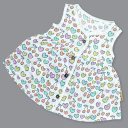 Born Babies Infant Girls Conversational Printed Gathered Organic Cotton A-Line Dress-picture-16
