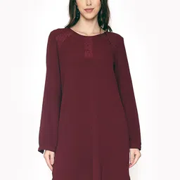 250 DESIGNS Maroon Georgette A-Line Dress-picture-41