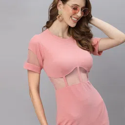 Selvia Peach-Coloured Sheath Dress-picture-17