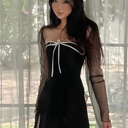 StyleCast Black & White Off-Shoulder Fit and Flare Dress image 1