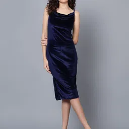 ANVI Be Yourself Velvet Shoulder Straps Sheath Dress-picture-40