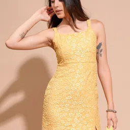 Tokyo Talkies Shoulder Straps Sheath Dress-image-27