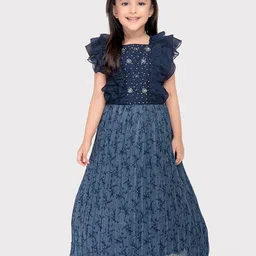 BETTY Girls Floral Printed Embellished Maxi Dress-image-24