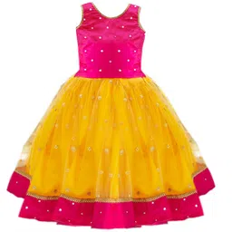 STANWELLS KIDS Girls Embroidered Mirror Work Ready to Wear Lehenga &-picture-39