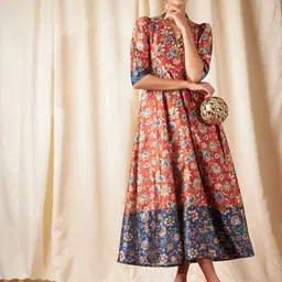 Shae by SASSAFRAS Orange & Blue Floral Maxi Dress-picture-22