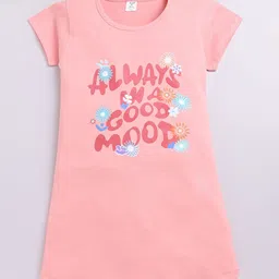 Todd N Teen Girls Typography Printed Pure Cotton T-shirt Nightdress-image-21
