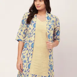 Moomaya 2 Pcs Floral Printed Sleeveless Pure Cotton Night Dress-image-45