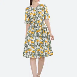 KETAKI FASHION Conversational Printed Belted A-Line Dress image 1
