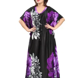 Noty Floral Printed Maxi Kaftan Nightdress-image-56
