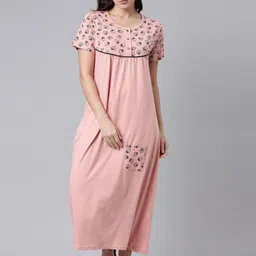 Kryptic Pink Printed Maxi Nightdress-picture-34