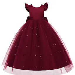 StyleCast Maroon & dark sienna Embellished Fit & Flare Maxi Dress-picture-11