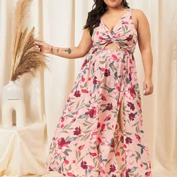 Berrylush Curve Plus Size Floral Print Cut Outs Satin Maxi Dress-picture-20