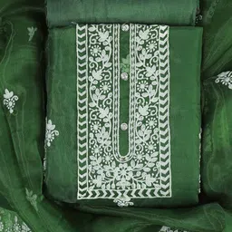 Sun Fashion And Lifestyle Ethnic Motifs Embroidered Organza Unstitched Dress Material image 1