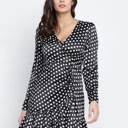 Oxolloxo Black & Off White Satin Dress-picture-15