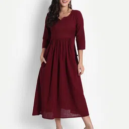 githaan Maroon & rosewood Midi Dress-picture-36