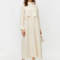 Trendyol Cuffed Sleeves A-Line Maxi Dress-picture-14