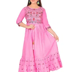 BAESD Girls Floral Embroidered Maxi Dress-image-98