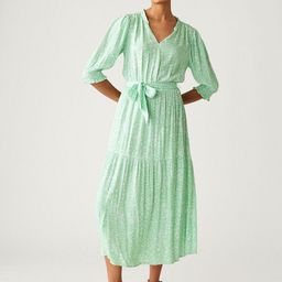 Marks & Spencer Floral Printed Puff Sleeve Tiered A-Line Midi Dress-picture-8