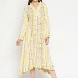 Kuber Studio Yellow A-Line Midi Dress-picture-16