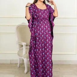 MOTHERHOOD BY SNEHAL Women Cotton Floral Printed Maternity Dress-picture-33