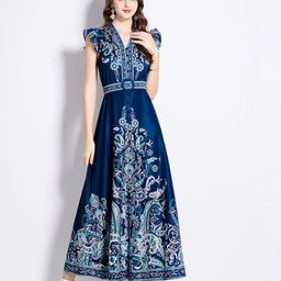 JC Collection Women Ethnic Motifs Printed Maxi Dress-picture-10