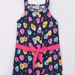 M'andy Girls Conversational Printed Cotton A-Line Dress-picture-46