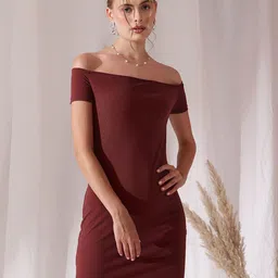 street 9 basics STREET 9 Off-Shoulder Bodycon Dress-picture-16