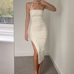 StyleCast x Revolte Women Halter neck Bodycon Maxi Dress-picture-24