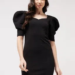 Zima Leto Sweetheart Neck Puff Sleeve Bodycon Mini Dress-picture-20