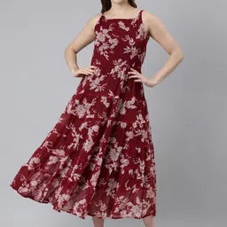 Souchii Printed Flared Ethnic Dress image 1